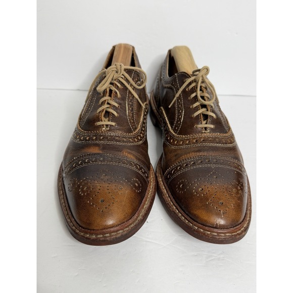 Allen Edmonds Strandmok Cap-toe Oxford Shoes Men\'s 8.5 B Brown Dainite Soles USA main image 5